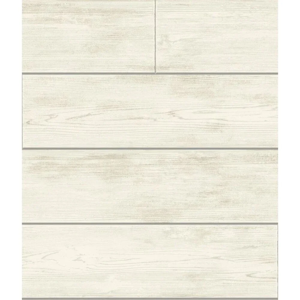 MAGNOLIA HOME Joanna Gaines Prepasted Wallpaper 56 sq ft Shiplap Warm Gray Cream